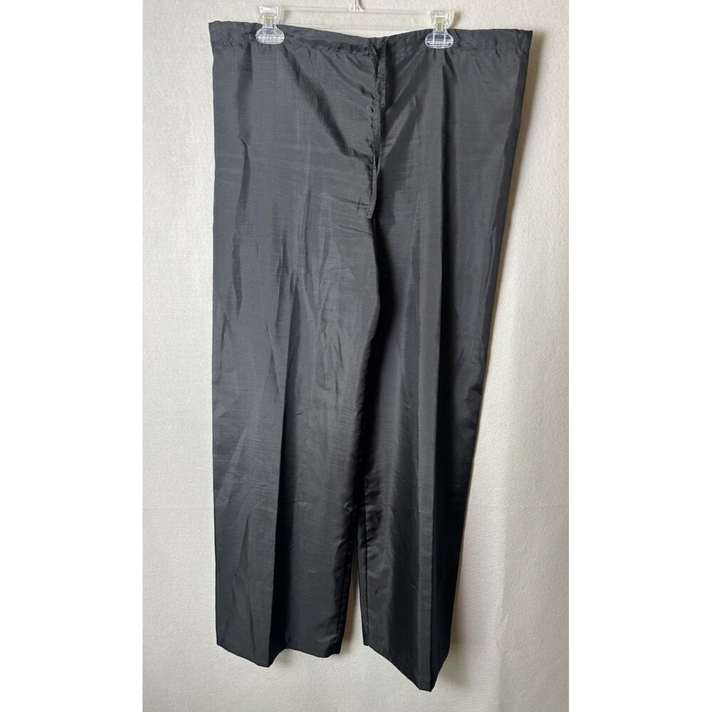 Oscar De La Renta Collectibles Black Lightweight Semi Sheer Wide Pants 12 READ